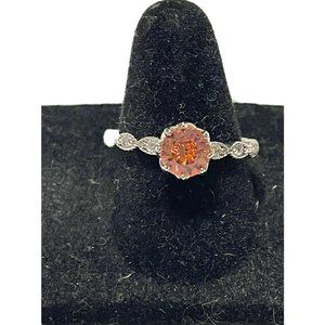 womens sz 6.75 silver tone pink solitare rhinestone ring  My Story Isn’t Over